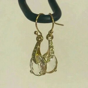 Citrine Gold Plated Dangle Earrings